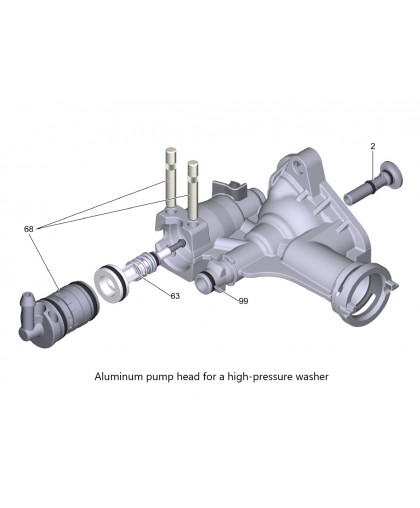 Голова помпы Alu для мойки K 4 - K 5 - K 6, 5.062-802.0 Karcher 4.551-354.3