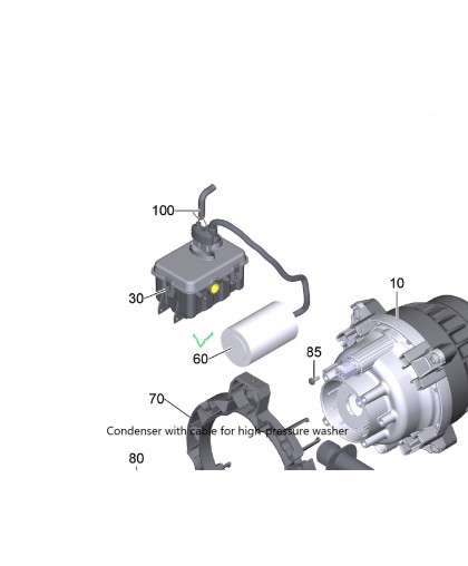 Конденсатор с кабелем 32 мкФ для K 5 - K 6 Comfort Premium, Karcher 6.661-078.3