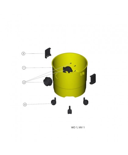 Поворотные ролики для пылесоса Karcher WD 1, MV 1, 6.959-378.0