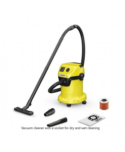 Хозяйственный пылесос с розеткой Karcher WD 3 P V-17/4/20, 1.628-170.0