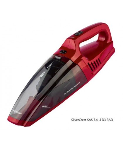 Ручной пылесос авто/дом SilverCrest SAS 7.4 LI D3 RED (7.4 В, 2200 мАч, 22 мин, Германия)